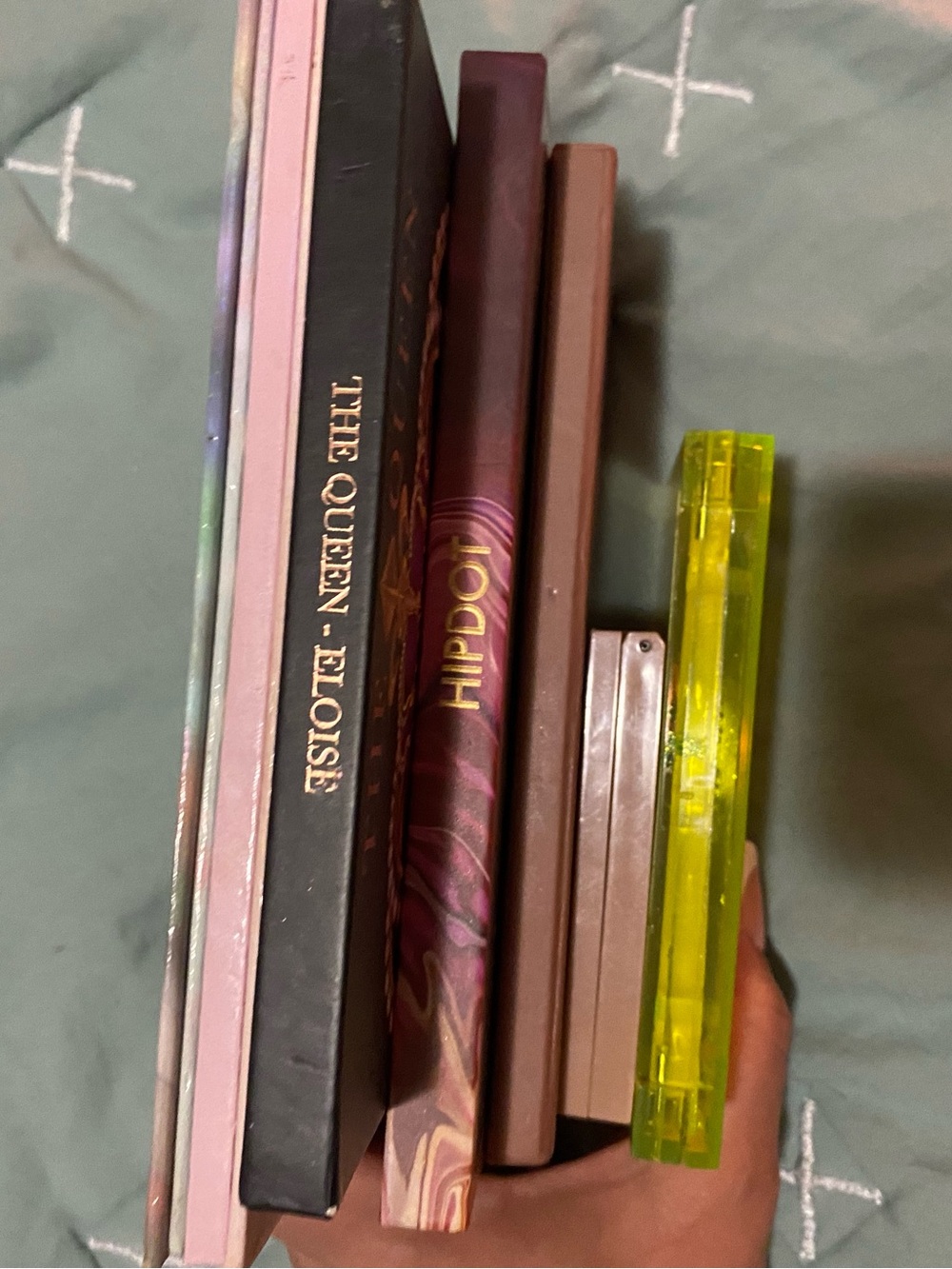 Used Stack of Assorted Makeup Palettes in Pastel, Black & Neon Yellow - Picture 3 of 5